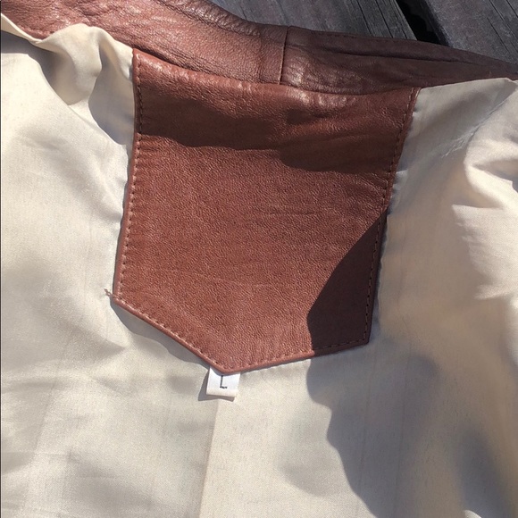 🎉Host Pick🎉Dark caramel leather jacket - Picture 7 of 8